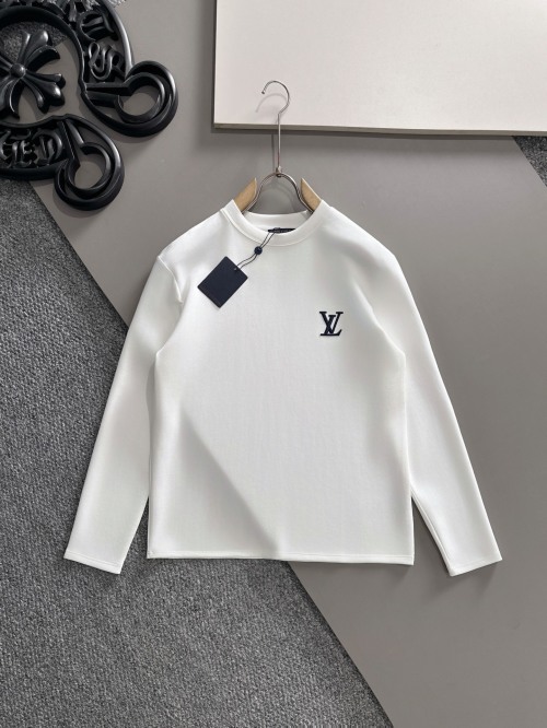 Louis Vuitton Men's White Long Sleeve T-Shirt Cotton Blend Casual Top 1 Louis Vuitton Men's White Long Sleeve T-Shirt Cotton Blend Casual Top