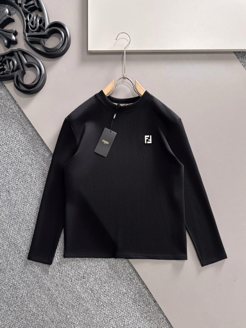 Fendi Men's Black Long Sleeve T-Shirt with Logo Detail - Casual & Stylish 13 Fendi Men's Black Long Sleeve T-Shirt with Logo Detail - Casual & Stylish
