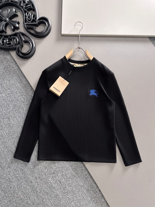 Burberry Men's Black Long Sleeve T-Shirt with Blue Logo - Casual & Stylish 12 Burberry Men's Black Long Sleeve T-Shirt with Blue Logo - Casual & Stylish