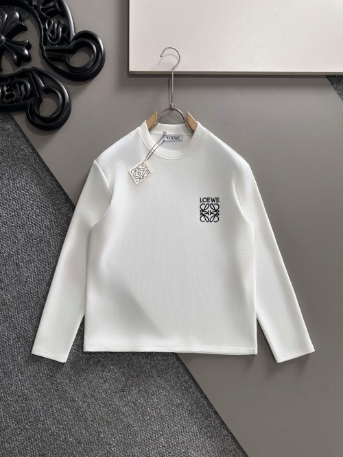 Loewe Men's White Long Sleeve T-Shirt with Signature Logo Detail 1 Loewe Men's White Long Sleeve T-Shirt with Signature Logo Detail