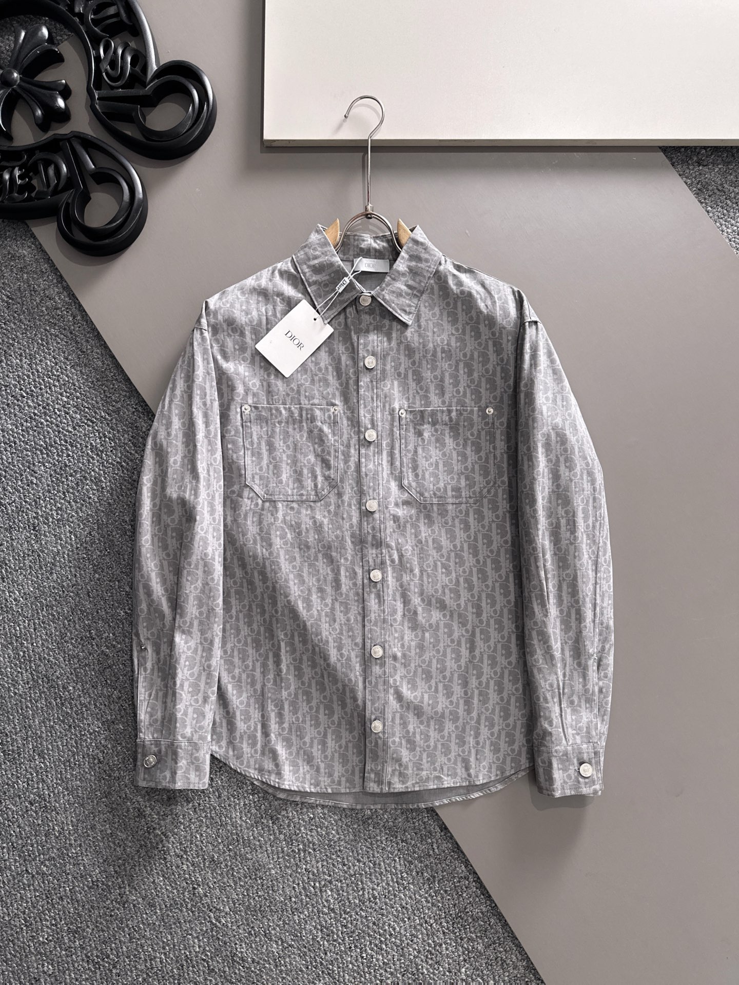 DIOR 2025 New Classic Jacquard Long Sleeve Shirt, Custom Fabric, Comfortable