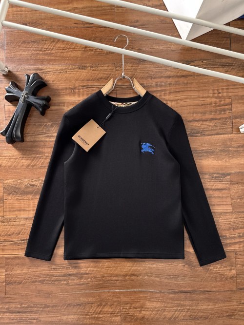 Burberry Men's Black Long Sleeve T-Shirt with Logo 1 Burberry Men's Black Long Sleeve T-Shirt with Logo