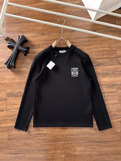 Loewe Men's Black Long Sleeve T-Shirt with Signature Logo 1 Loewe Men's Black Long Sleeve T-Shirt with Signature Logo