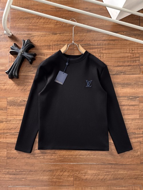 Louis Vuitton Men's Black Long Sleeve T-Shirt with Logo, Casual Style 13 Louis Vuitton Men's Black Long Sleeve T-Shirt with Logo, Casual Style