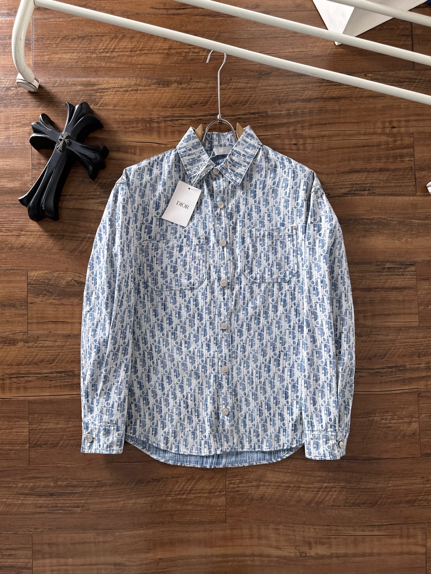 Dior 2025 Classic Jacquard Long Sleeve Shirt - Soft & Comfortable