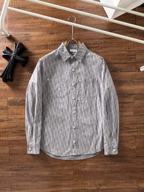Dior 2025 Classic Jacquard Long Sleeve Shirt - Custom Fabric, Comfortable Fit 12 Dior 2025 Classic Jacquard Long Sleeve Shirt - Custom Fabric, Comfortable Fit