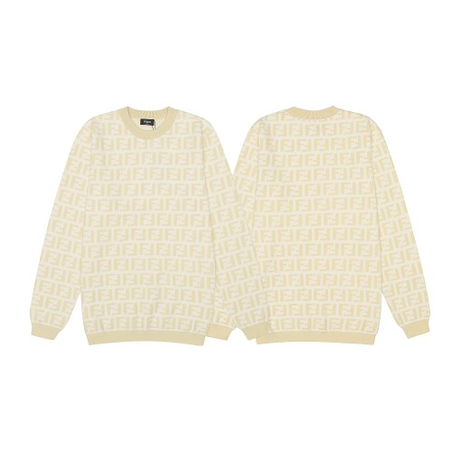 Fendi FF Motif Jacquard Knit Sweater, Luxury Fashion, Cream/Beige, Unisex 1 Fendi FF Motif Jacquard Knit Sweater, Luxury Fashion, Cream/Beige, Unisex