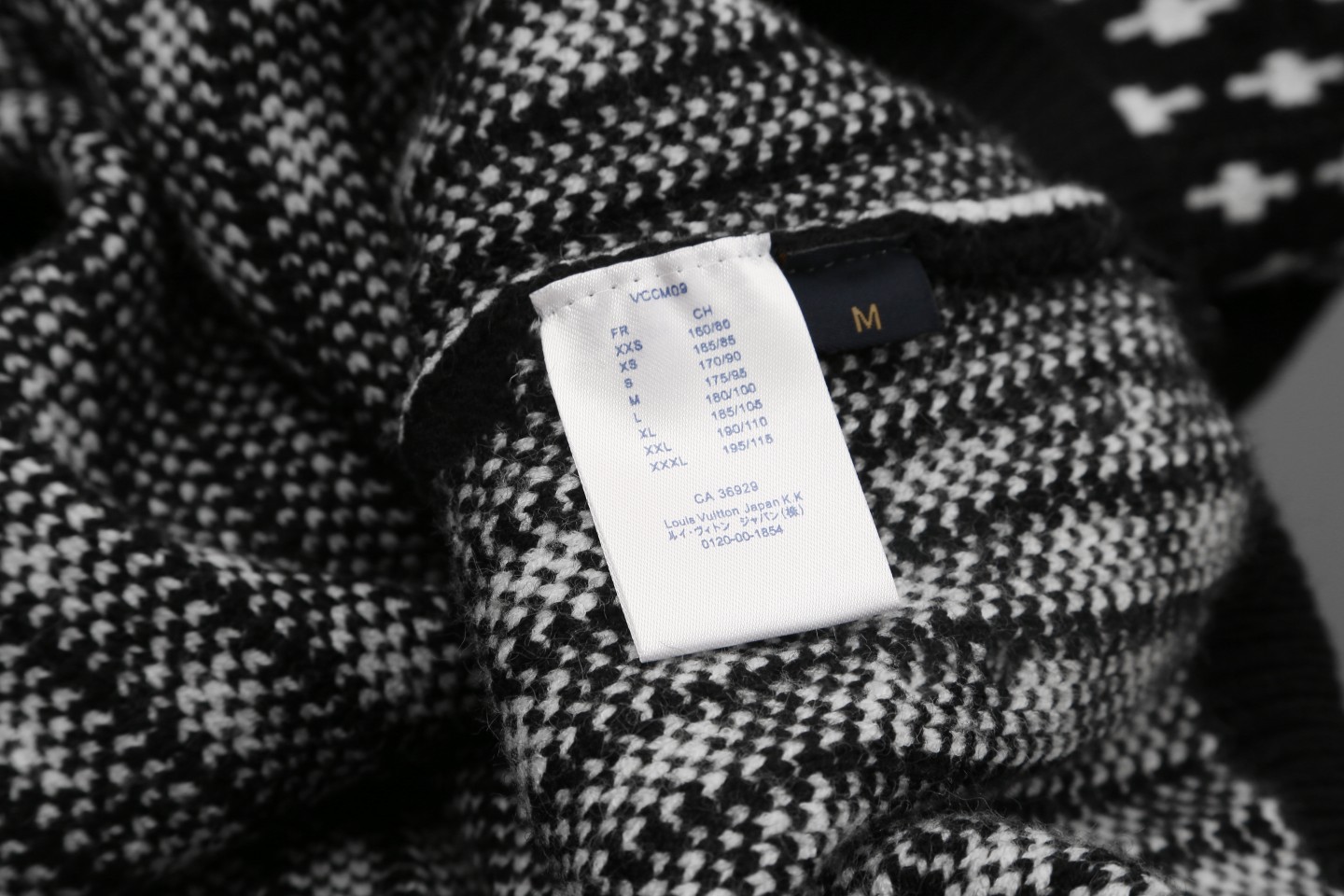 Louis Vuitton Men's Black & White Jacquard Knit Sweater - Modern Style 10 a1724713319422 0188