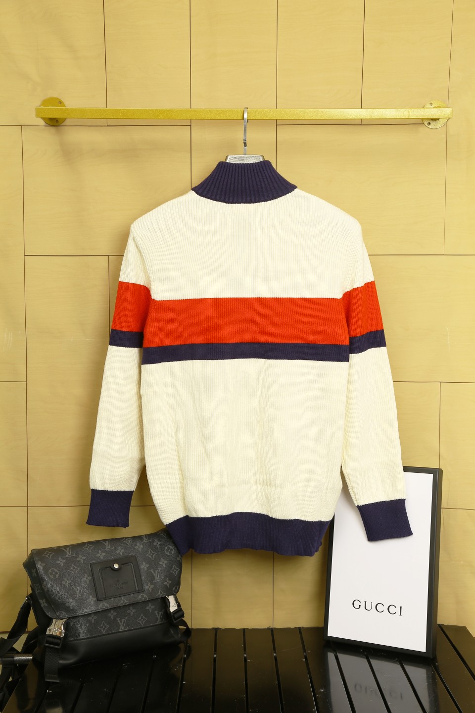 Gucci Men's Wool Knit Zip Cardigan Sweater with Striped Pattern 3 a1726869206768 7307