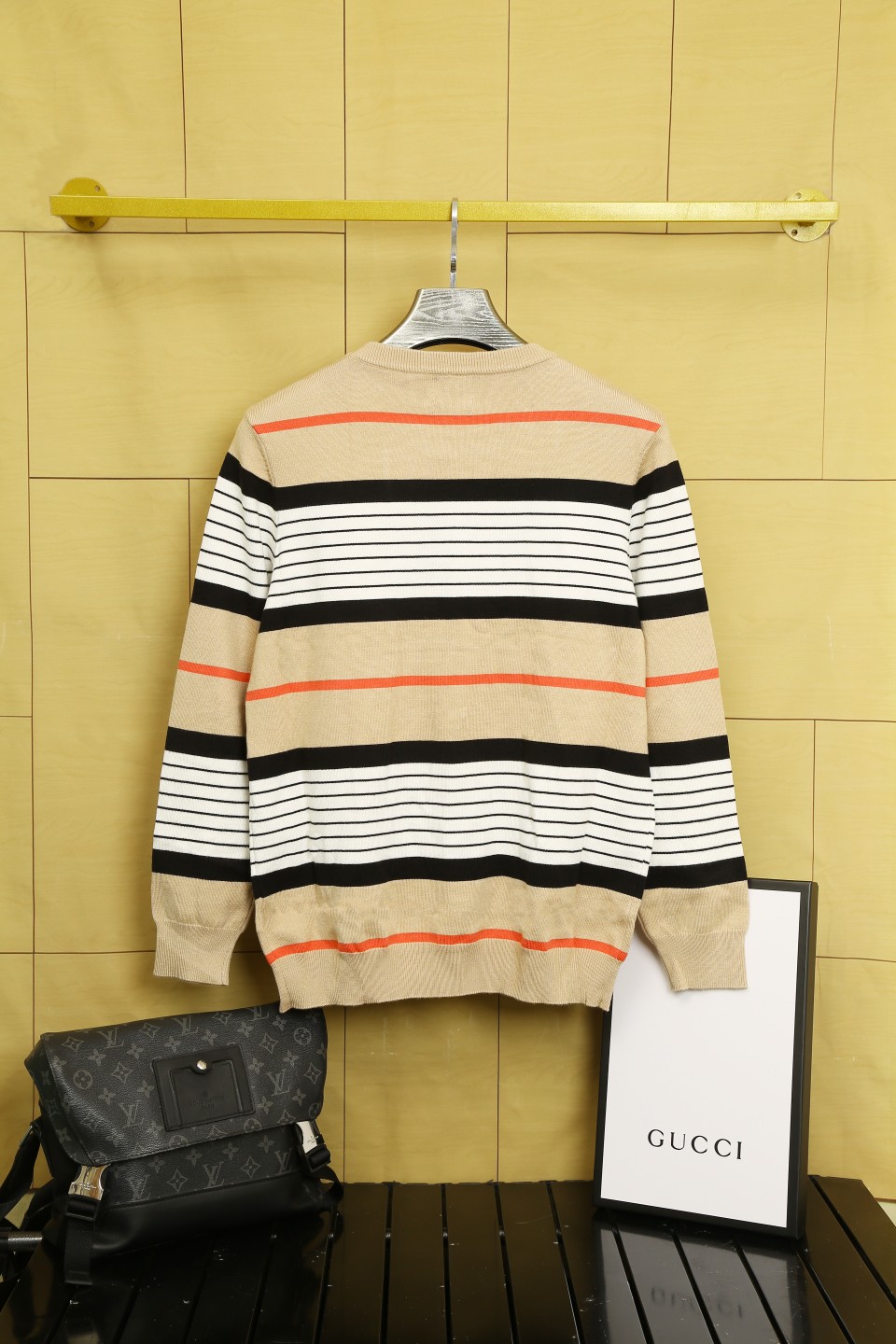 Burberry Striped Wool Sweater with Embroidered Logo, Unisex Design 3 a1726870443191 4038