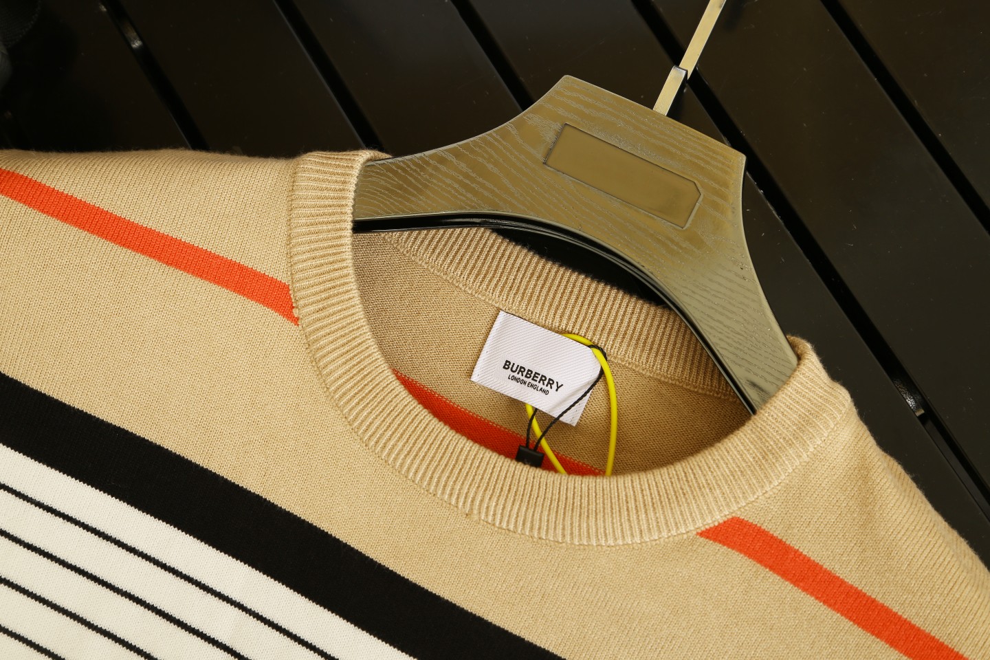 Burberry Striped Wool Sweater with Embroidered Logo, Unisex Design 5 a1726870443279 5647