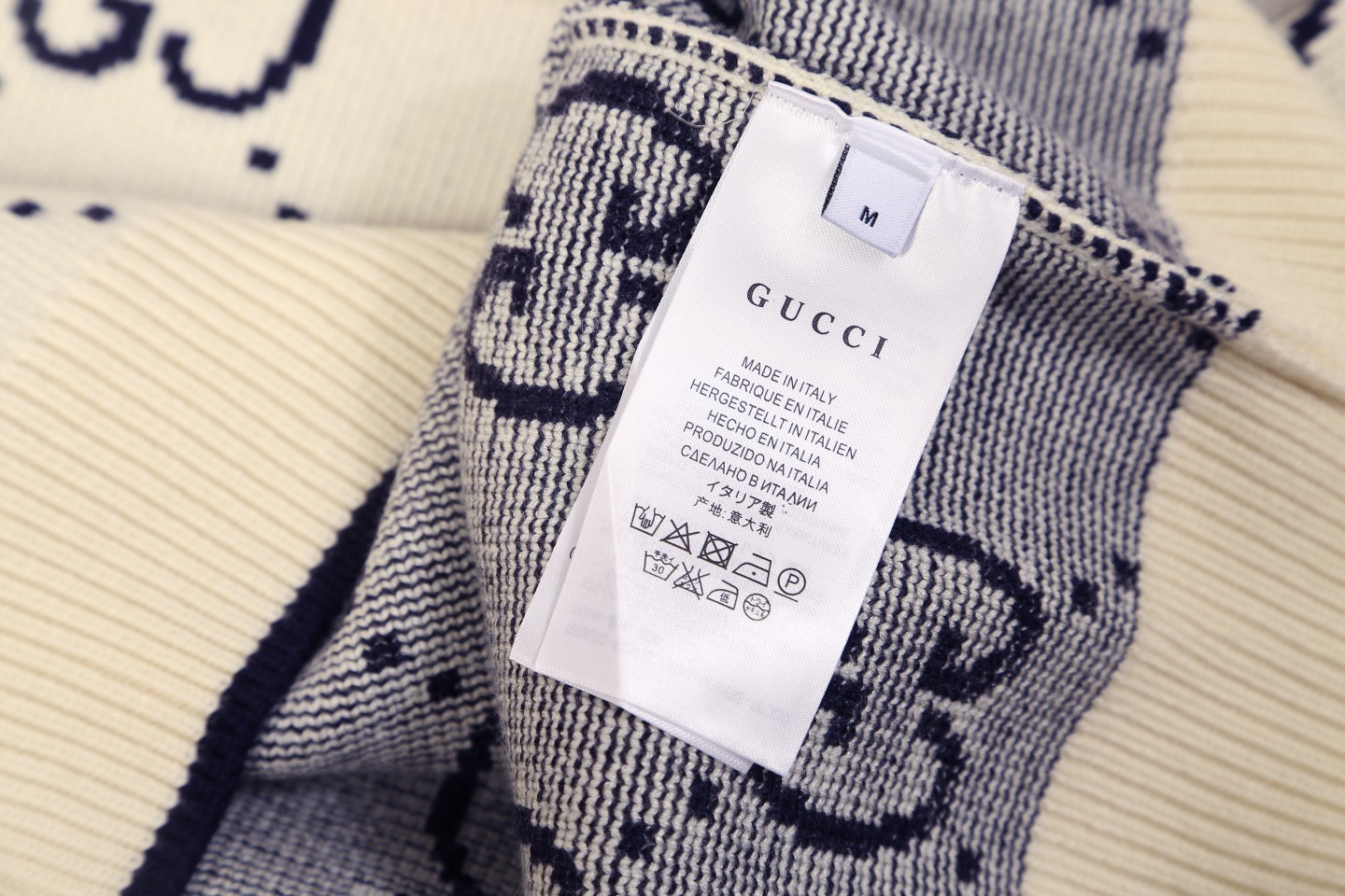 Gucci Wool Jacquard Sweater Diamond Pattern Interlocking Unisex Sweater 10 a1729195266867 0645