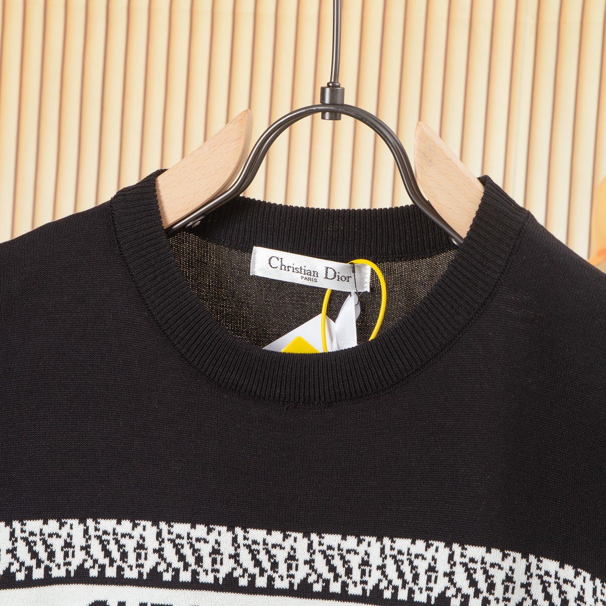 DIOR Classic Logo Striped Jacquard Knit Short Sleeve T-Shirt - Unisex 4 a1742260423993 3514