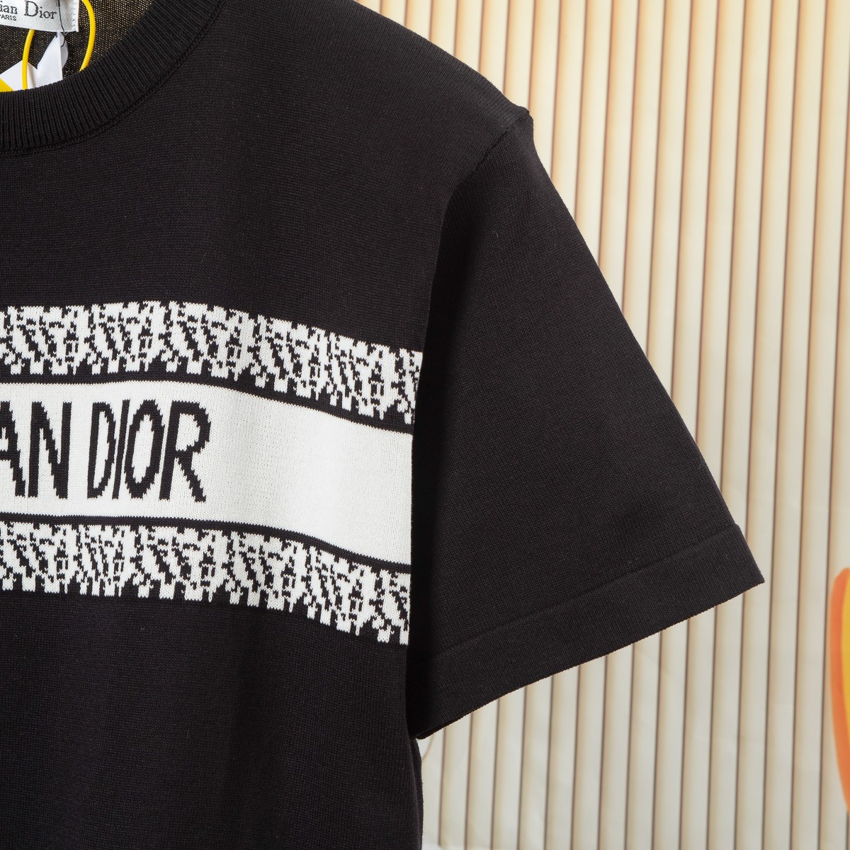 DIOR Classic Logo Striped Jacquard Knit Short Sleeve T-Shirt - Unisex 8 a1742260425705 6844