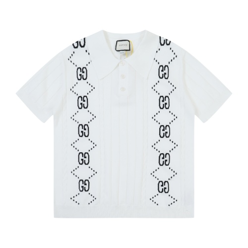 Gucci Double G Jacquard Knitted Polo Shirt Ivory Short Sleeve 1 Gucci Double G Jacquard Knitted Polo Shirt Ivory Short Sleeve