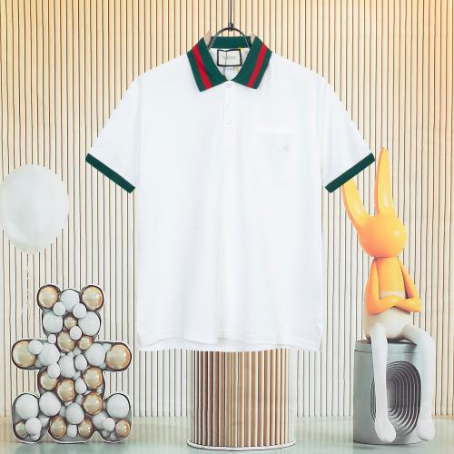 Gucci Cotton Piquet Polo Shirt With Embroidered Double G and Contrasting Collar 1 Gucci Cotton Piquet Polo Shirt With Embroidered Double G and Contrasting Collar