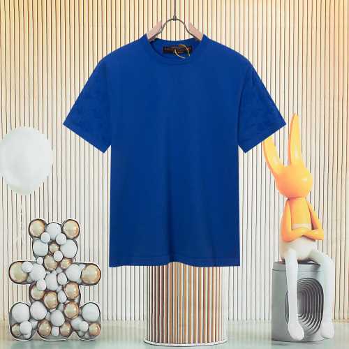 Louis Vuitton Embossed Sleeve Tee - Premium Cotton Knit Short Sleeve Shirt 1 Louis Vuitton Embossed Sleeve Tee - Premium Cotton Knit Short Sleeve Shirt