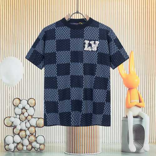 Louis Vuitton Chessboard Rhinestone Knit Short Sleeve Top - Pharell Williams 1 Louis Vuitton Chessboard Rhinestone Knit Short Sleeve Top - Pharell Williams