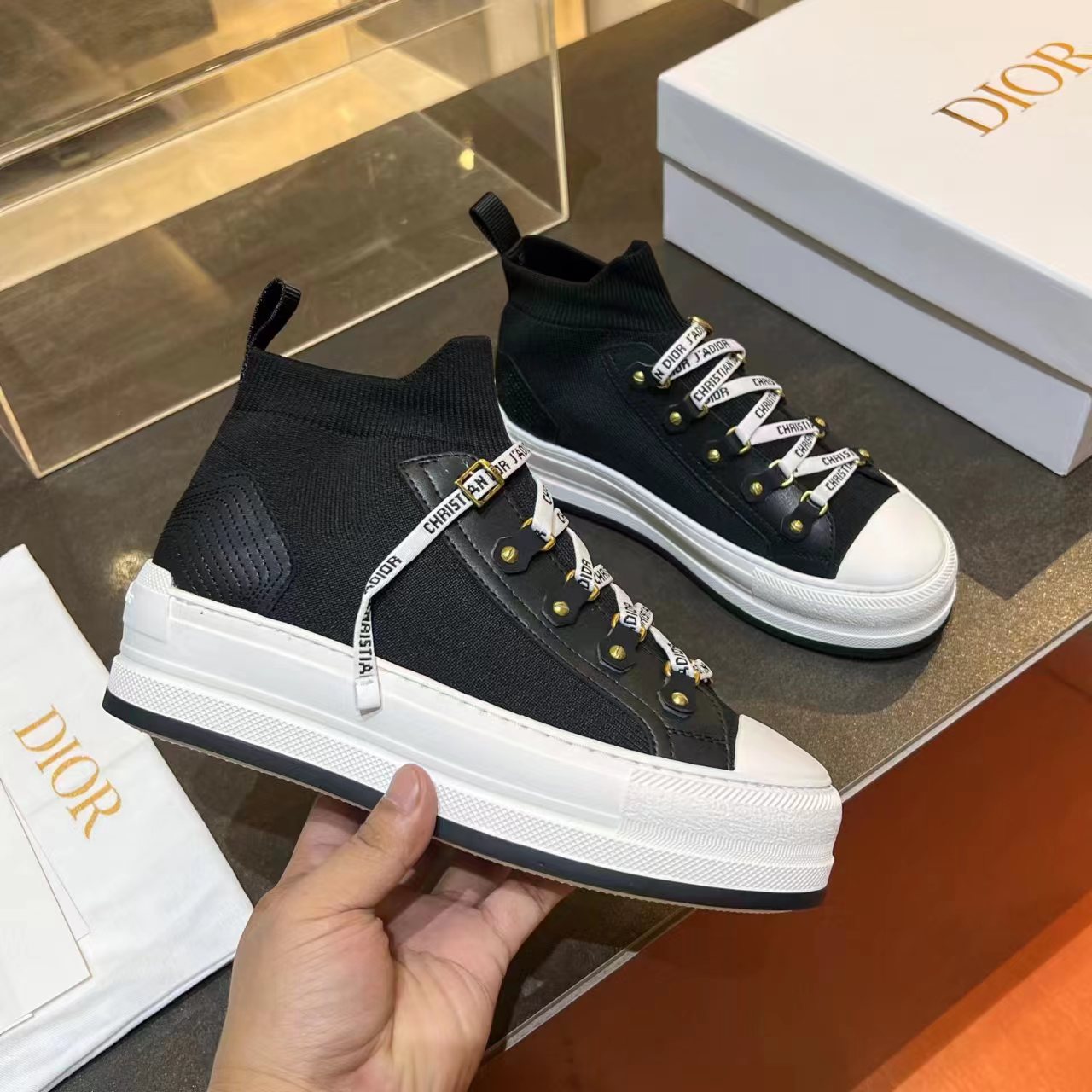 Dior Sale
 Skateboard Shoes Sneakers Canvas Cowhide Lambskin Sheepskin Silk TPU Fall/Winter Collection Casual