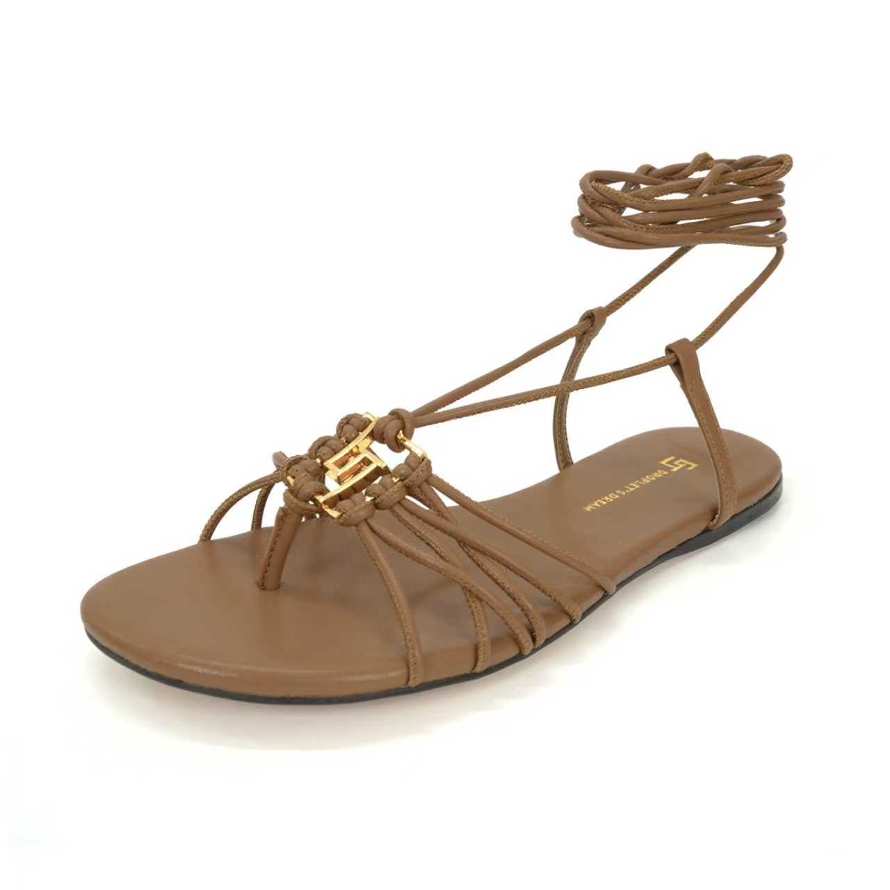Title: 504GJ Brand Flat-Shoe Shoes with Ankle Straps, Metal Buttons – Elegant and Fashionable Design Summary: Stylish 504GJ flat shoes feature ankle straps, - 图片 2