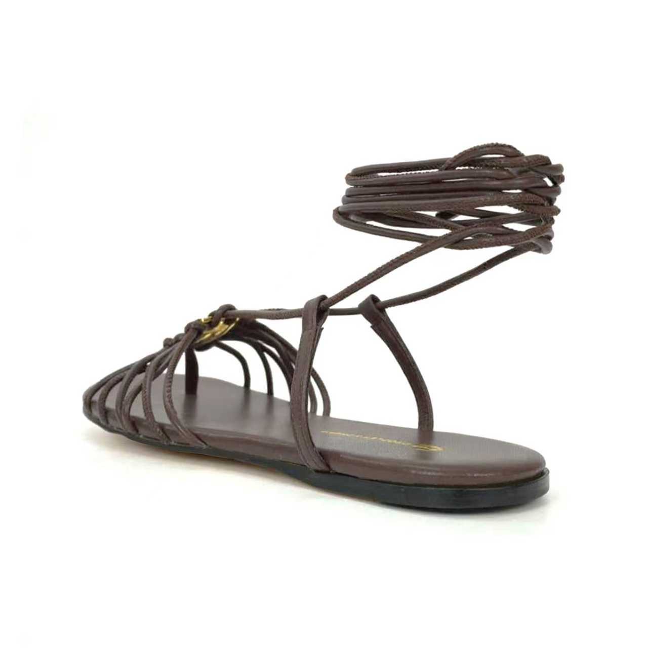 “504GJ Flat-Shoe Shoes with Ankle Straps, Metal Buttons: Recreational Fashion for Elegant and Personal Style” - 图片 3