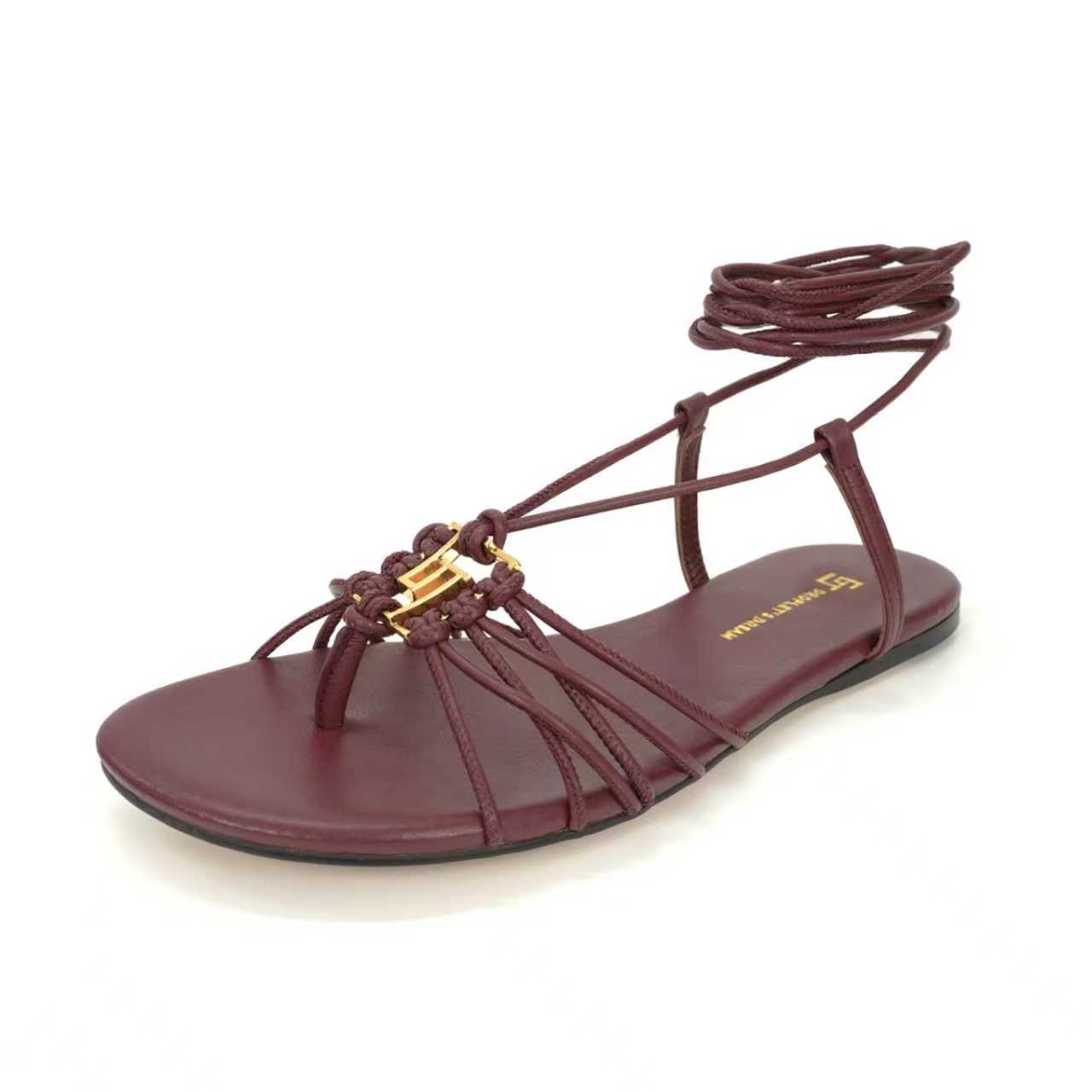 “504GJ Flat-Shoe Shoes: Stylish Straps with Metal Buttons for Elegant and Fashionable Looks” - 图片 3