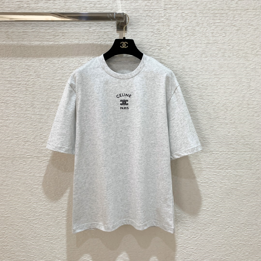 NO:775903,Ce home 26ss Arc de Triomphe small logo embroidered short-sleeved T-shirt black, white and gray SML, Celine-clothing, celine, T-shirt, tees, t-shirt,19860909Ce家26ss凯旋门小logo刺绣短袖T恤 黑白灰三色 SML,赛琳-服装,celine,T-shirt,tees，t-shirt,,Women's clothing