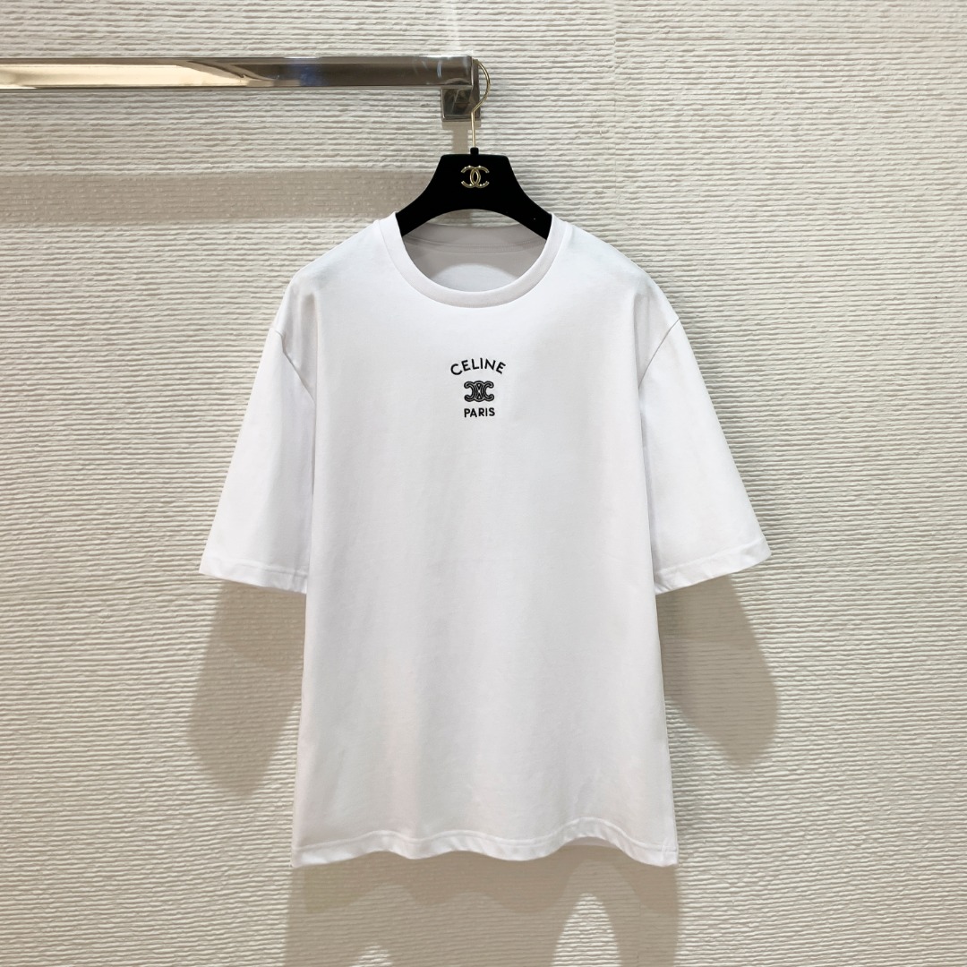 NO:775913,Ce home 26ss Arc de Triomphe small logo embroidered short-sleeved T-shirt black, white and gray SML, Celine-clothing, celine, T-shirt, tees, t-shirt,19860909Ce家26ss凯旋门小logo刺绣短袖T恤 黑白灰三色 SML,赛琳-服装,celine,T-shirt,tees，t-shirt,,Women's clothing