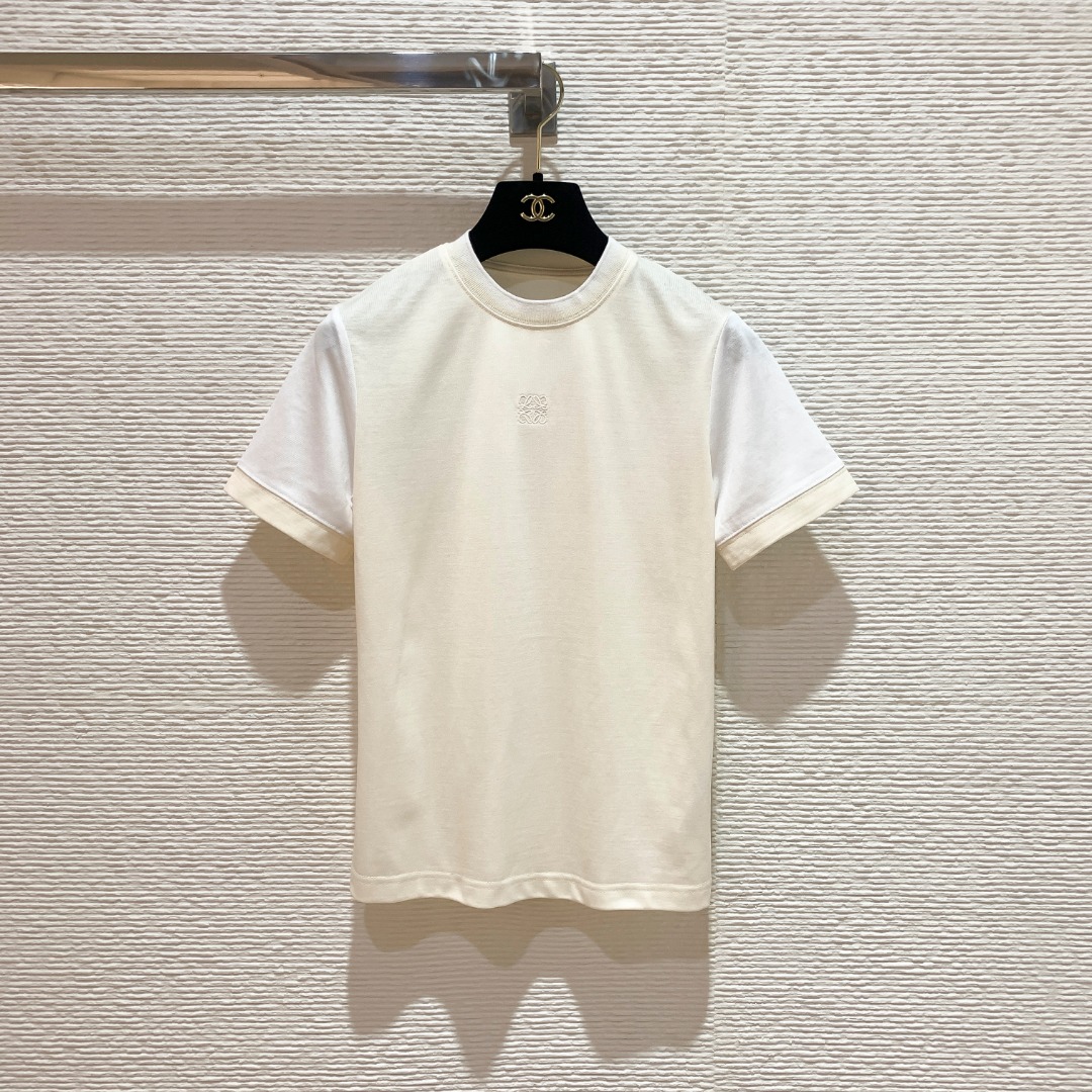 NO:785753,Loe Luojia 2026 early spring series color-blocked short-sleeved T-shirt, chick yellow + white raglan sleeves, simple and designed, pure cotton blend material SML, Loewe-clothing, loewe, loewe, loewe, T-shirt, tees, t-shirt,19860909Loe罗家2026早春系列拼色短袖T恤 小鸡黄＋白色插肩袖简约有设计 纯棉混纺材质 SML,罗意威-服装,loewe,loewe,loewe,T-shirt,tees，t-shirt,,Women's clothing
