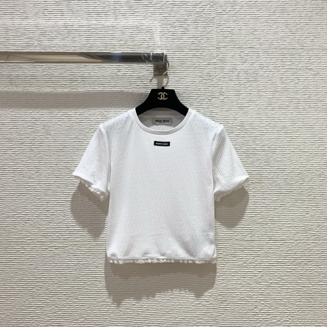 NO:828892,Miu's 26 new summer products lace shorts T-shirt soft knitted hollow pattern fabric + lace comfortable and breathable SML, Miu Miu-clothing, miumiu, shorts, tees, t-shirt,19860909Miu家26夏季新品蕾丝边短裤T恤 柔软针织镂空花纹面料+蕾丝花边 舒适又透气 SML,缪缪-服装,miumiu,shorts,tees，t-shirt,,Women's clothing