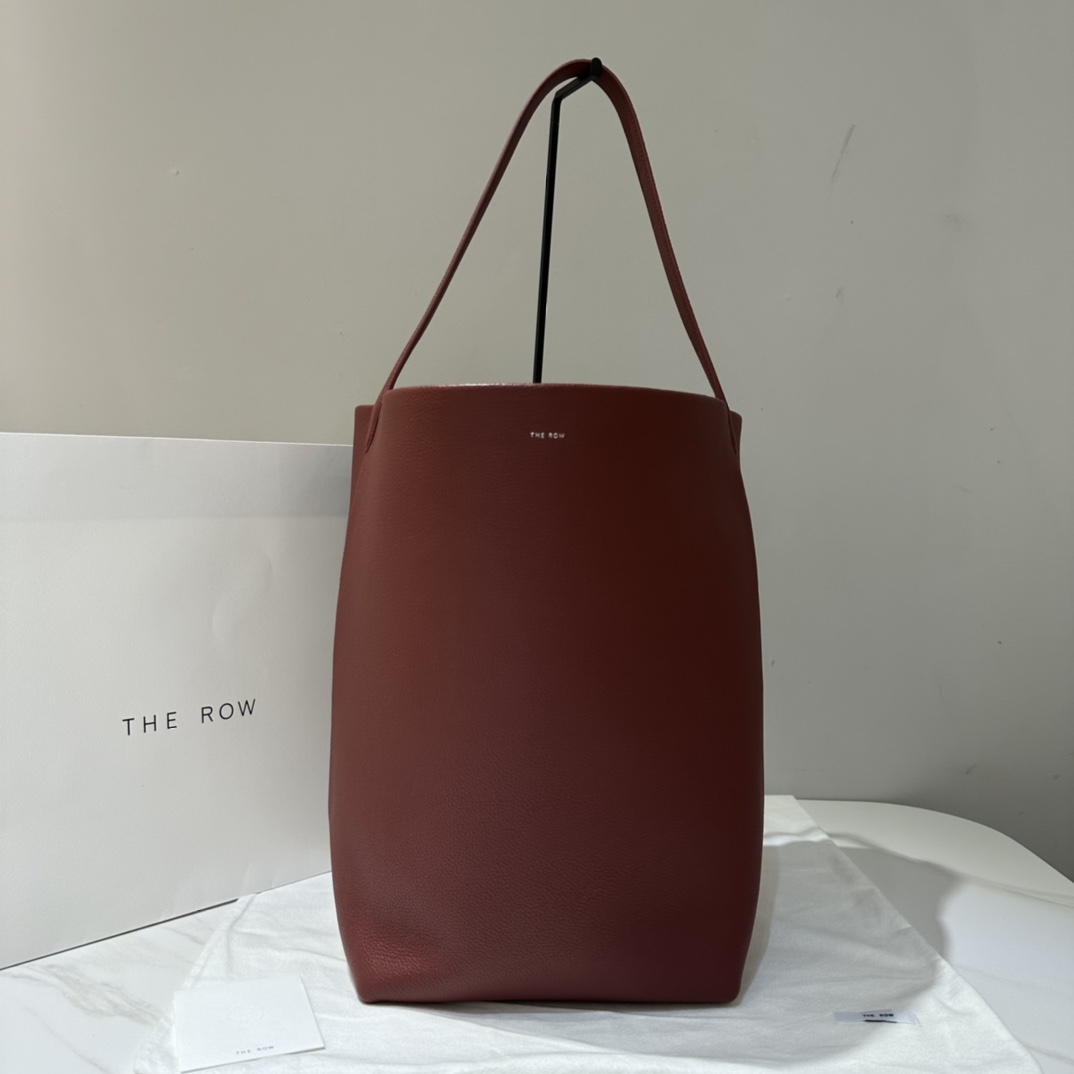 THE ROW 酒紅色 羊皮 大號 水桶包