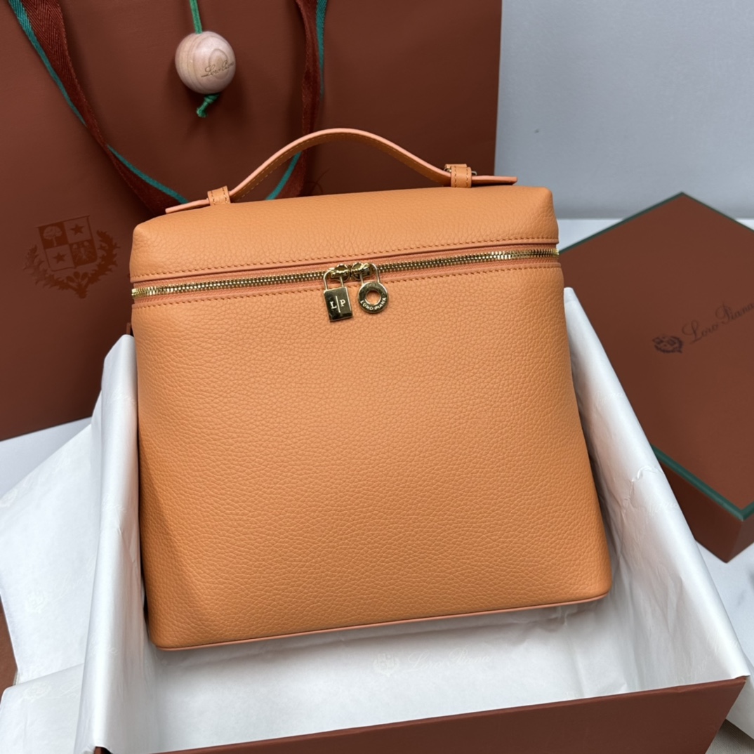 [Backpacks][Backpack New version of cinnamon orange gold buckle] Loro pian* L