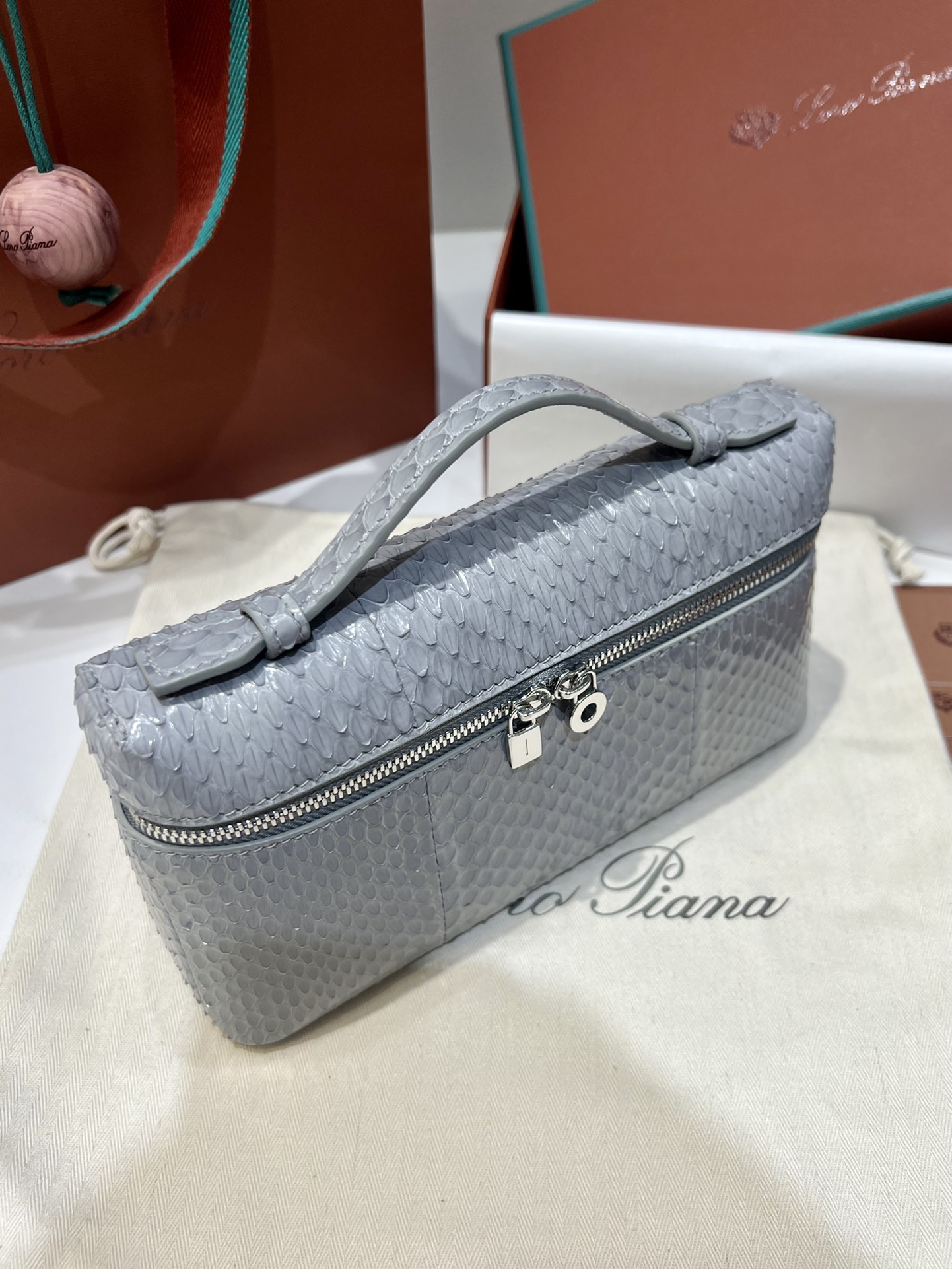Loro Piana Extra Pocket L19 Glacier Blue Snakeskin Handbag/Crossbody Bag 6 i1732076872 1600 6