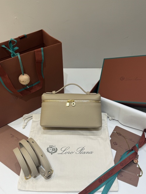 Loro Piana Extra Pocket L19 Series Handbag/Crossbody Bag,19cm, Milk Tea with Gold 1 Loro Piana Extra Pocket L19 Series Handbag/Crossbody Bag,19cm, Milk Tea with Gold
