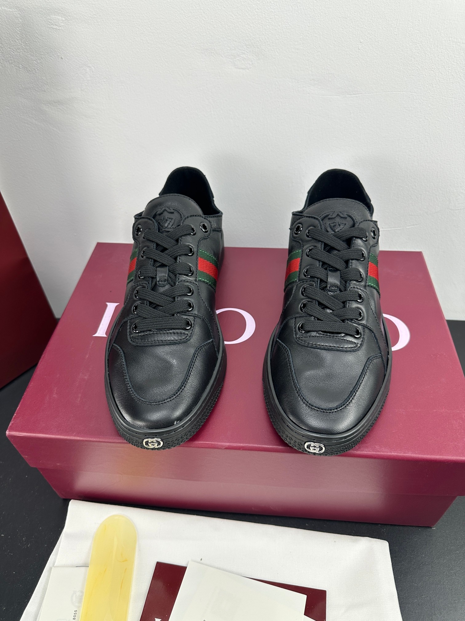 Gucci Style Green Leather Men's Shoes Lookbook Reference image 2