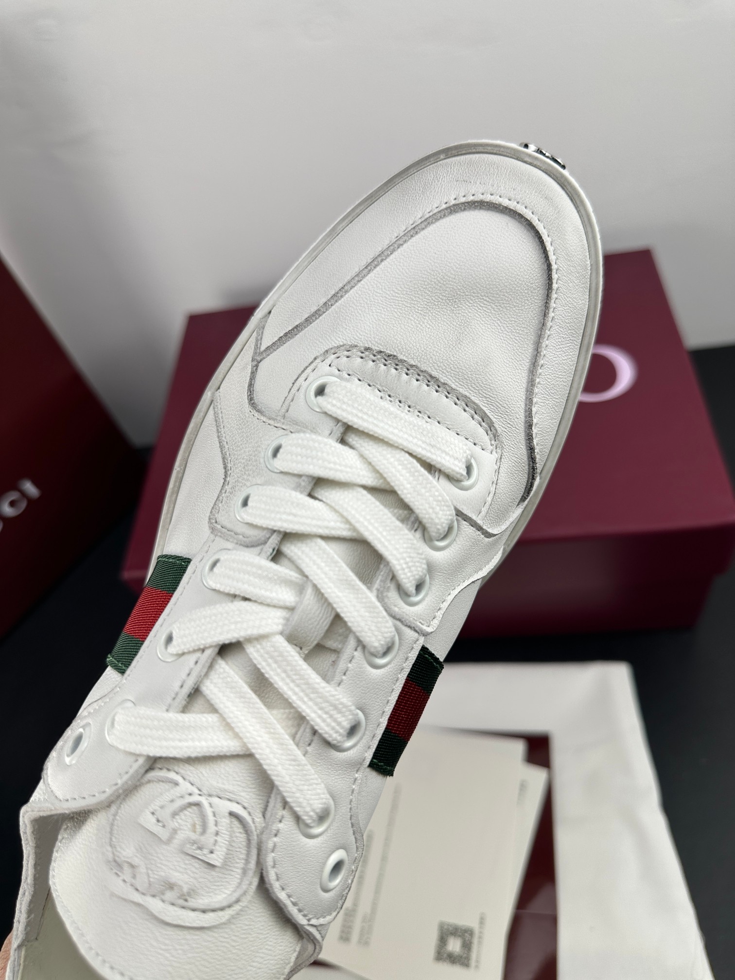 Gucci Style Green Leather Men's Shoes style reference detail image 5 from source 781279