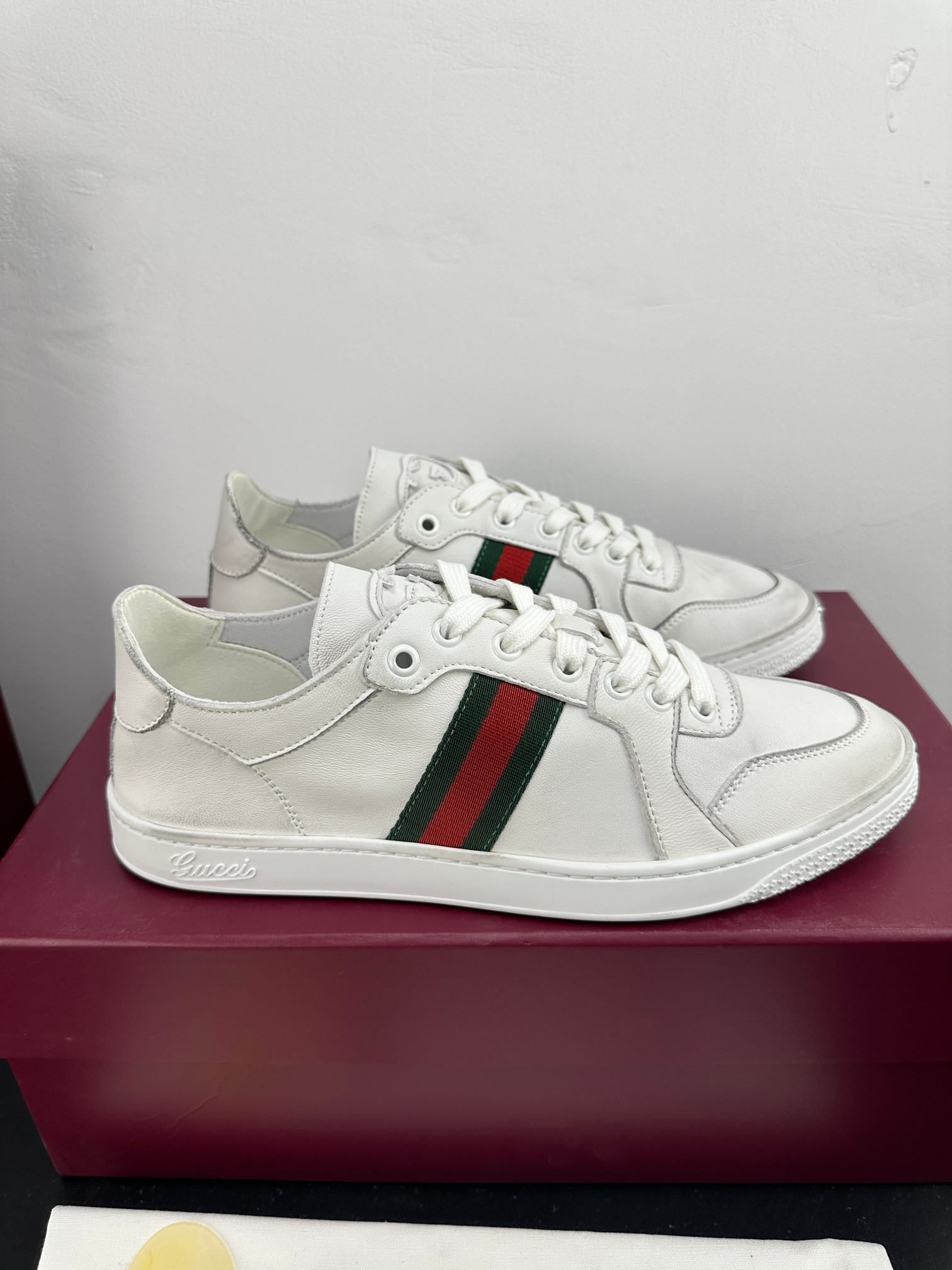 Gucci Style Green Leather Men's Shoes Lookbook Reference image 1