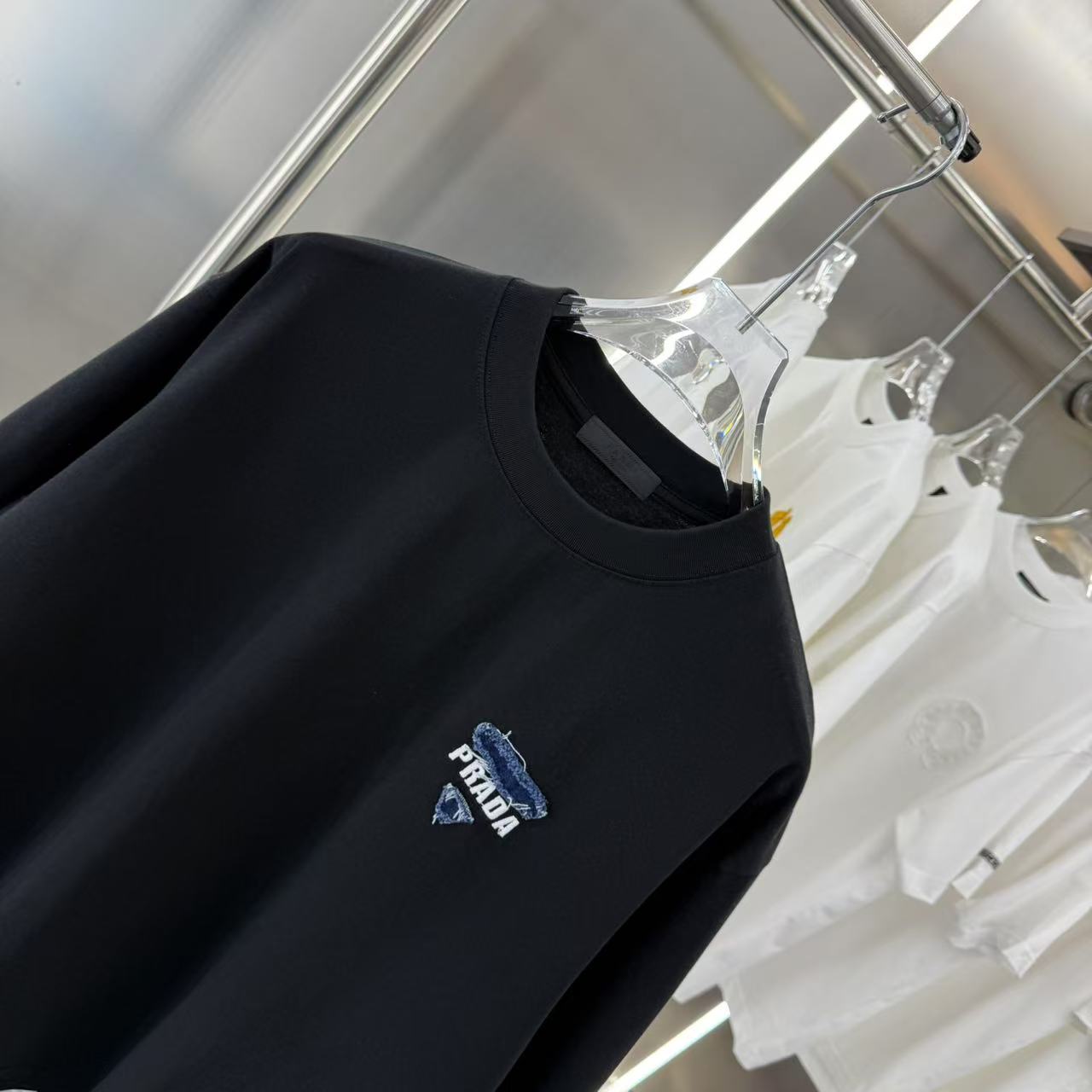  PAD 2025春夏新款 牛仔贴布绣圆领短袖tee 实物很棒男女同款宽松版 尺码S M L XL XX