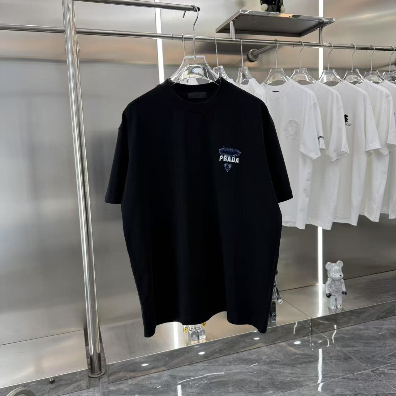 PAD 2025春夏新款 牛仔贴布绣圆领短袖tee 实物很棒男女同款宽松版 尺码S M L XL XX
