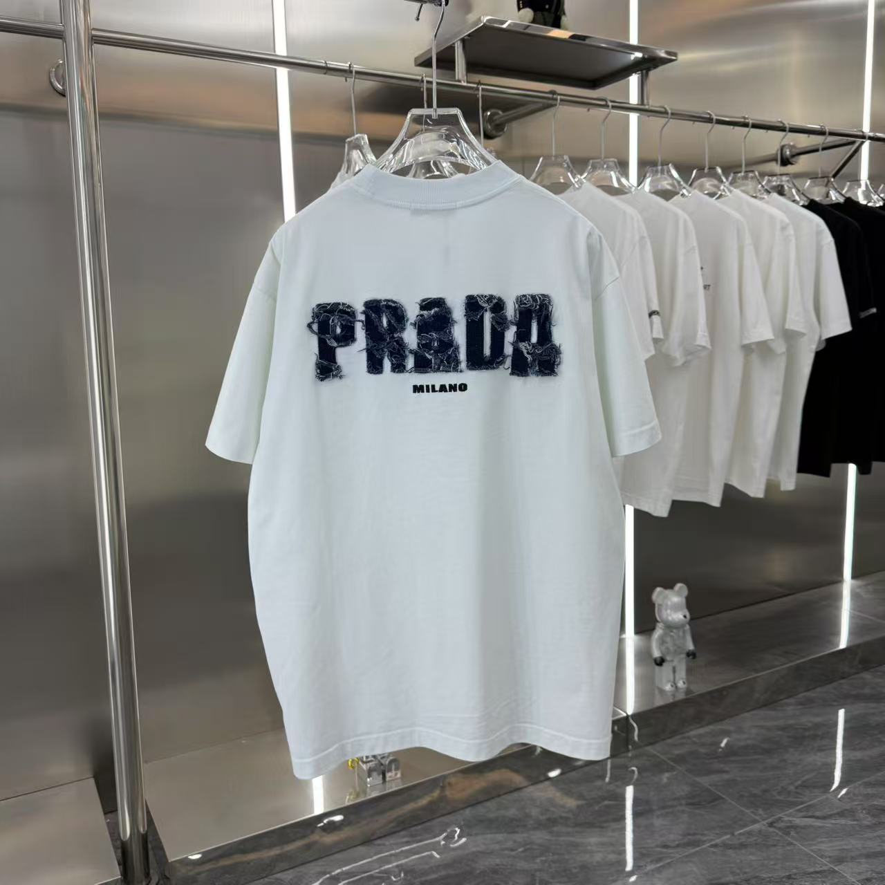  PAD 2025春夏新款 牛仔贴布绣圆领短袖tee 实物很棒男女同款宽松版 尺码S M L XL XX