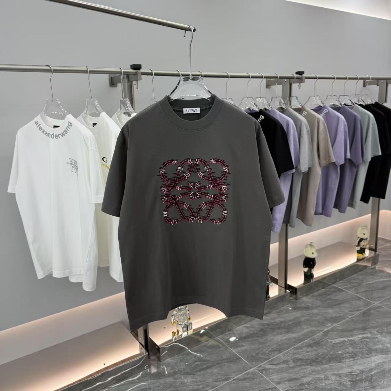 Loewe Embroidered Logo Cotton Tee - Unisex Relaxed Fit, Fall/Winter 2025