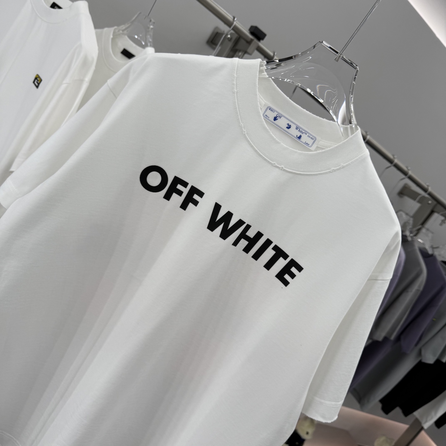 Off White 2025 Flocked Logo Tee - Washed, Distressed, Unisex Fit 5 i1755931343166 4927 0 4