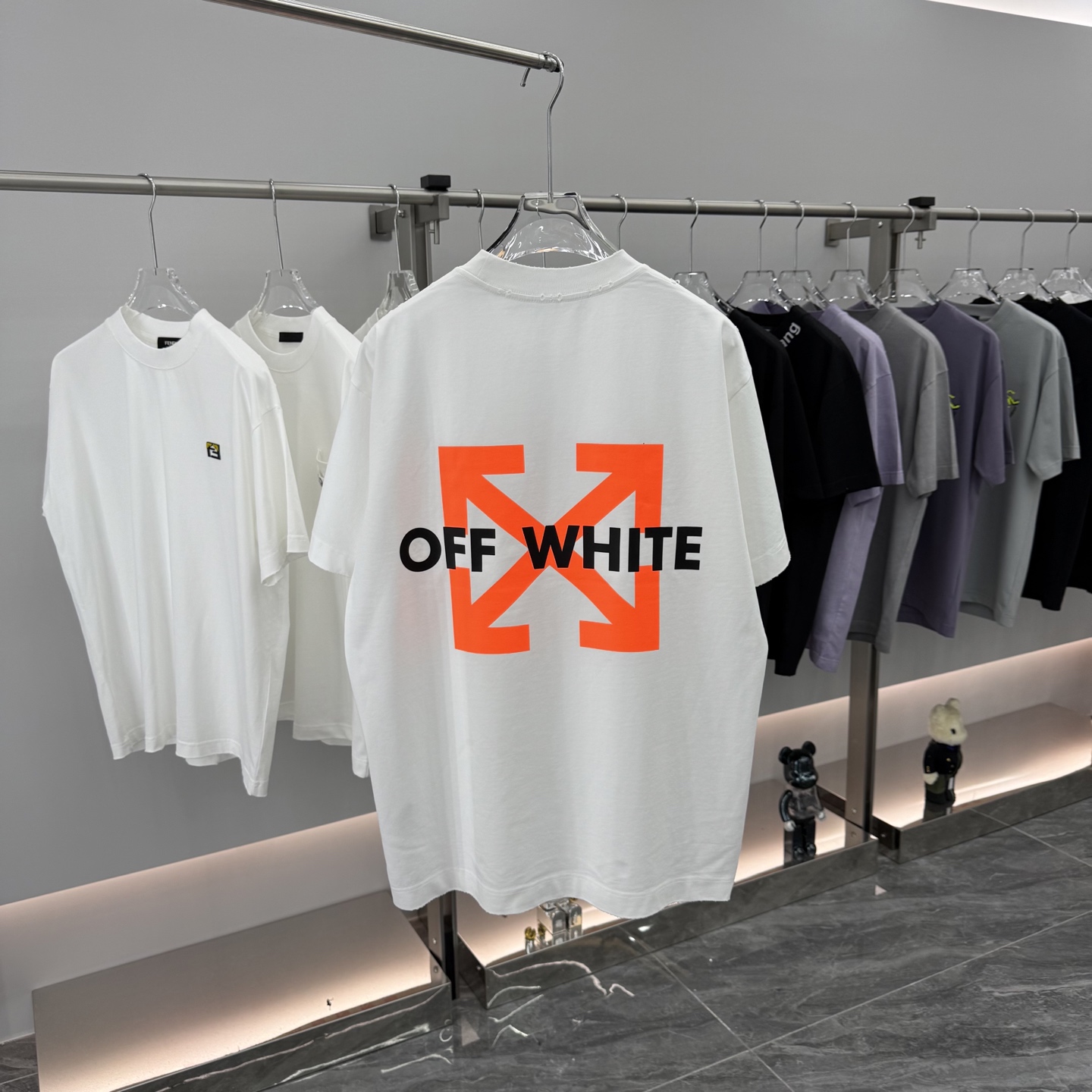 Off White 2025 Flocked Logo Tee - Washed, Distressed, Unisex Fit 7 i1755931343167 3451 0 6
