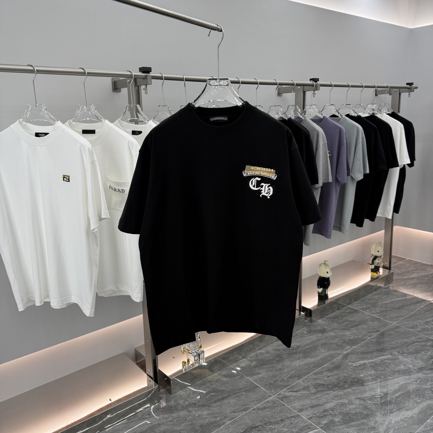 Chrome Hearts Rhinestone Graphic Print Short Sleeve T-Shirt Unisex