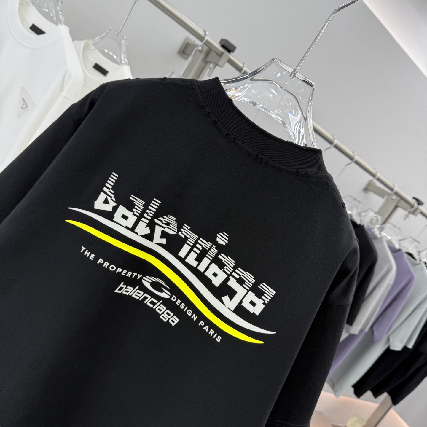 Balenciaga 2025 FW Washed Black Cotton Tee with Logo - Unisex 9 i1759031523969 9760 0 7