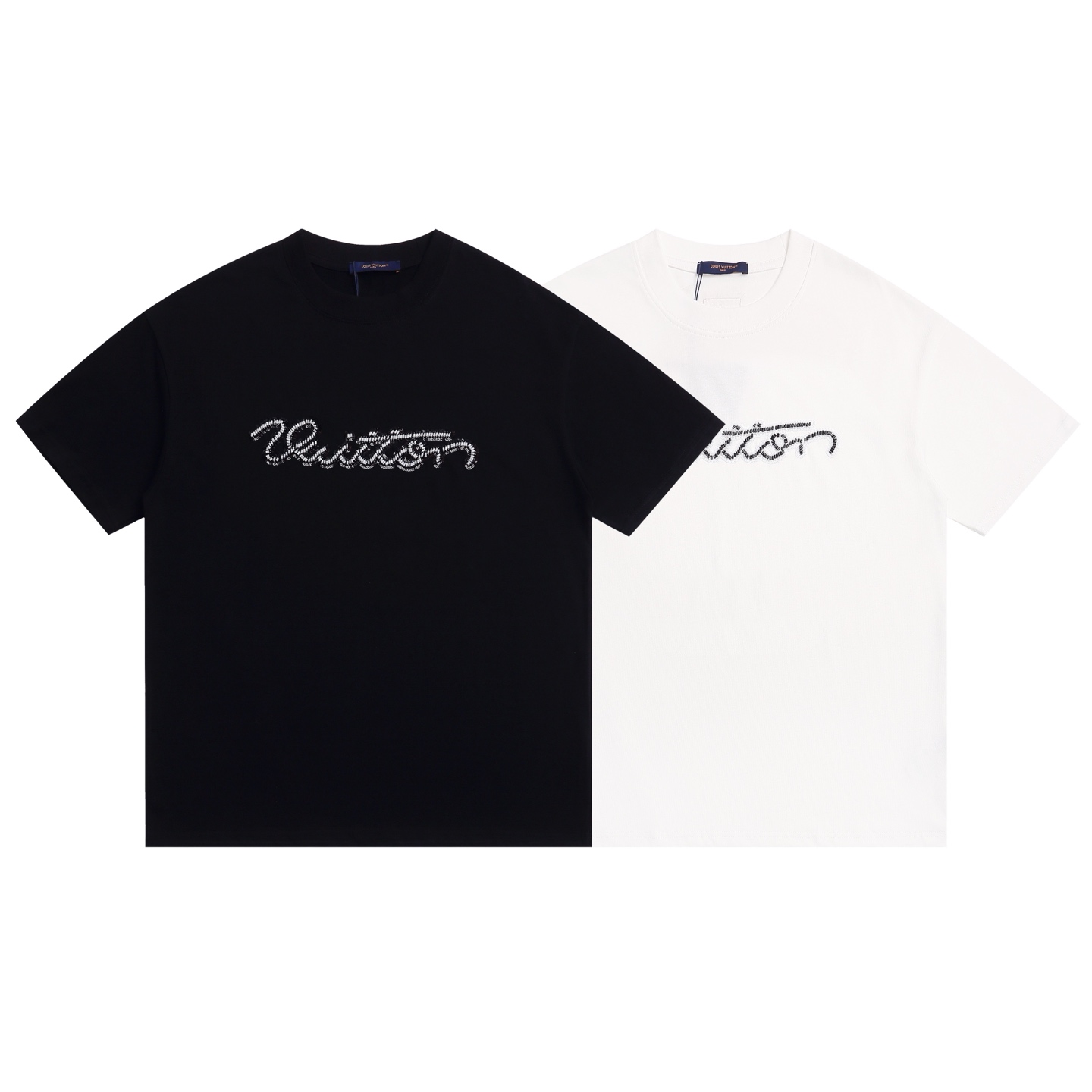 P80 1993# LV SS26 早春男士新款短袖 珠管绣花圆领上衣 尺码S M L XL