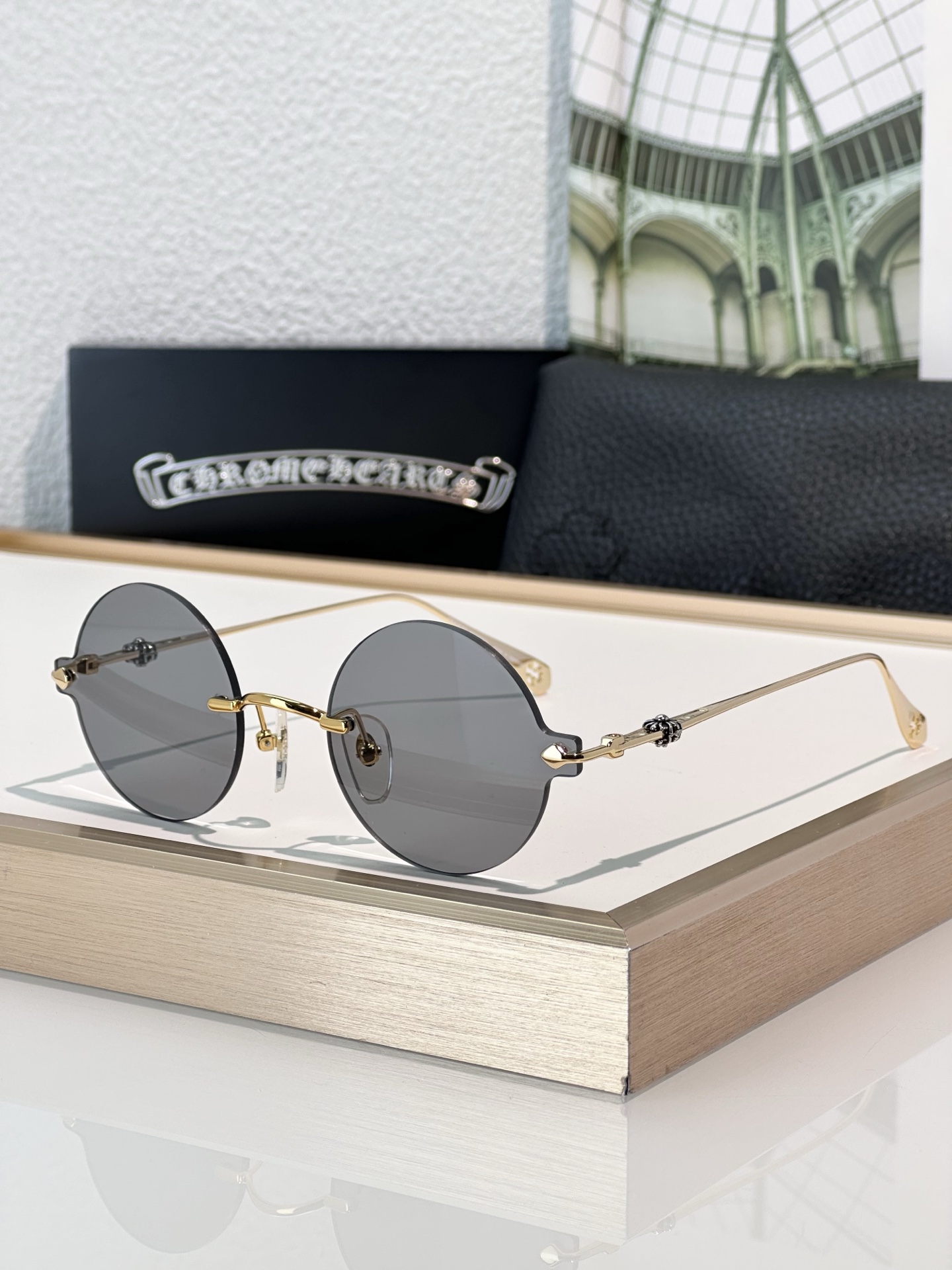 Chrome Hearts CH5712 Round Blue Lens Sunglasses - 50mm Eye Size 2 i1737459639925 9057 0 1