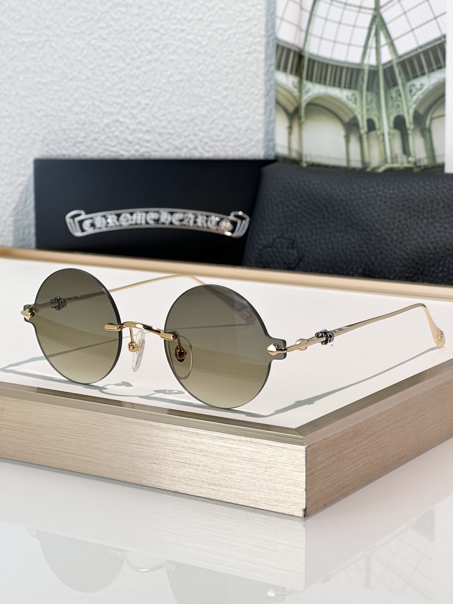 Chrome Hearts CH5712 Round Blue Lens Sunglasses - 50mm Eye Size 5 i1737459641533 4827 0 4