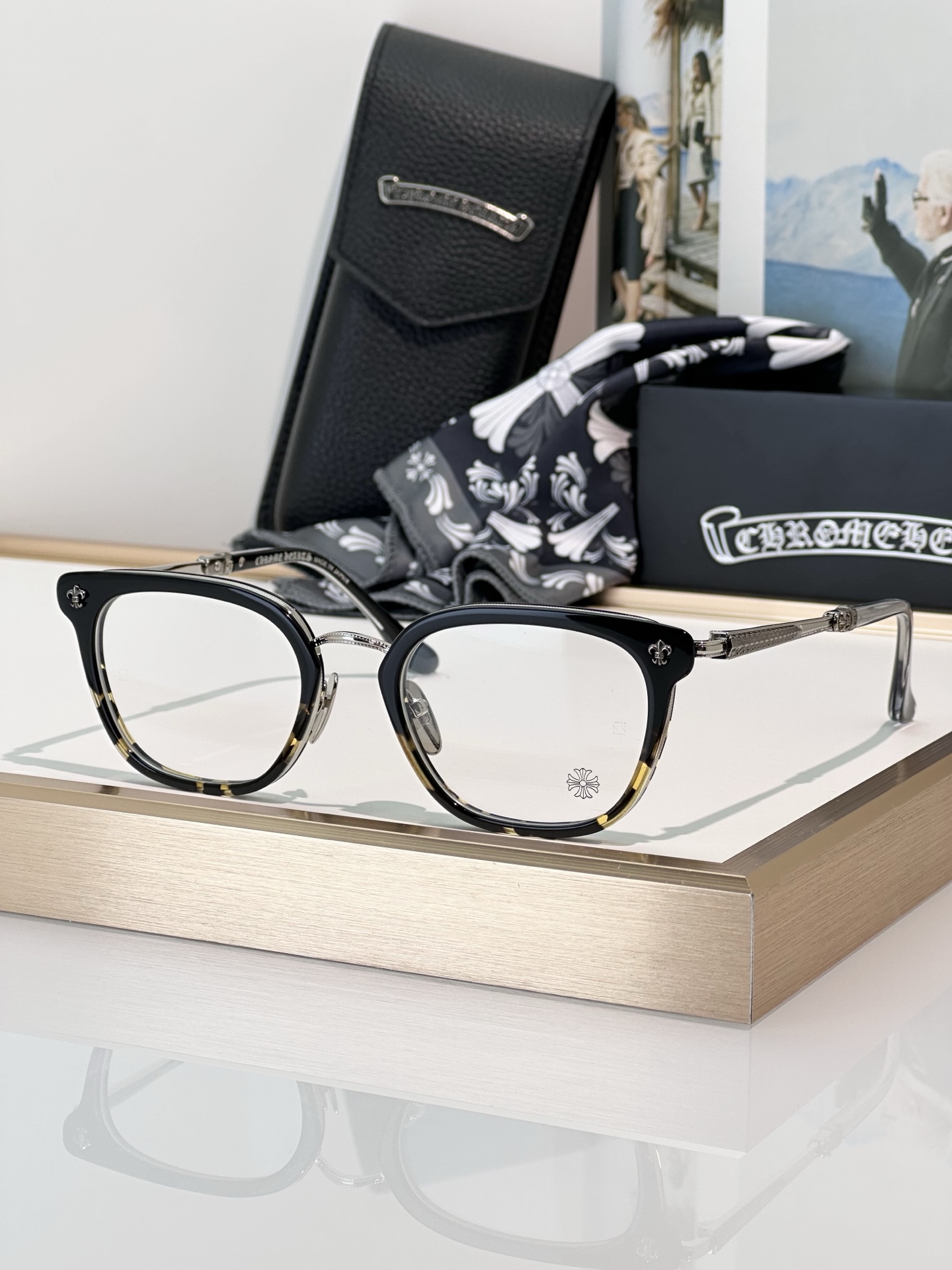 Chrome Hearts Strapadictome Eyeglasses | Black & Tortoise Frame - 51mm 2 i1746266350638 6619 0 0