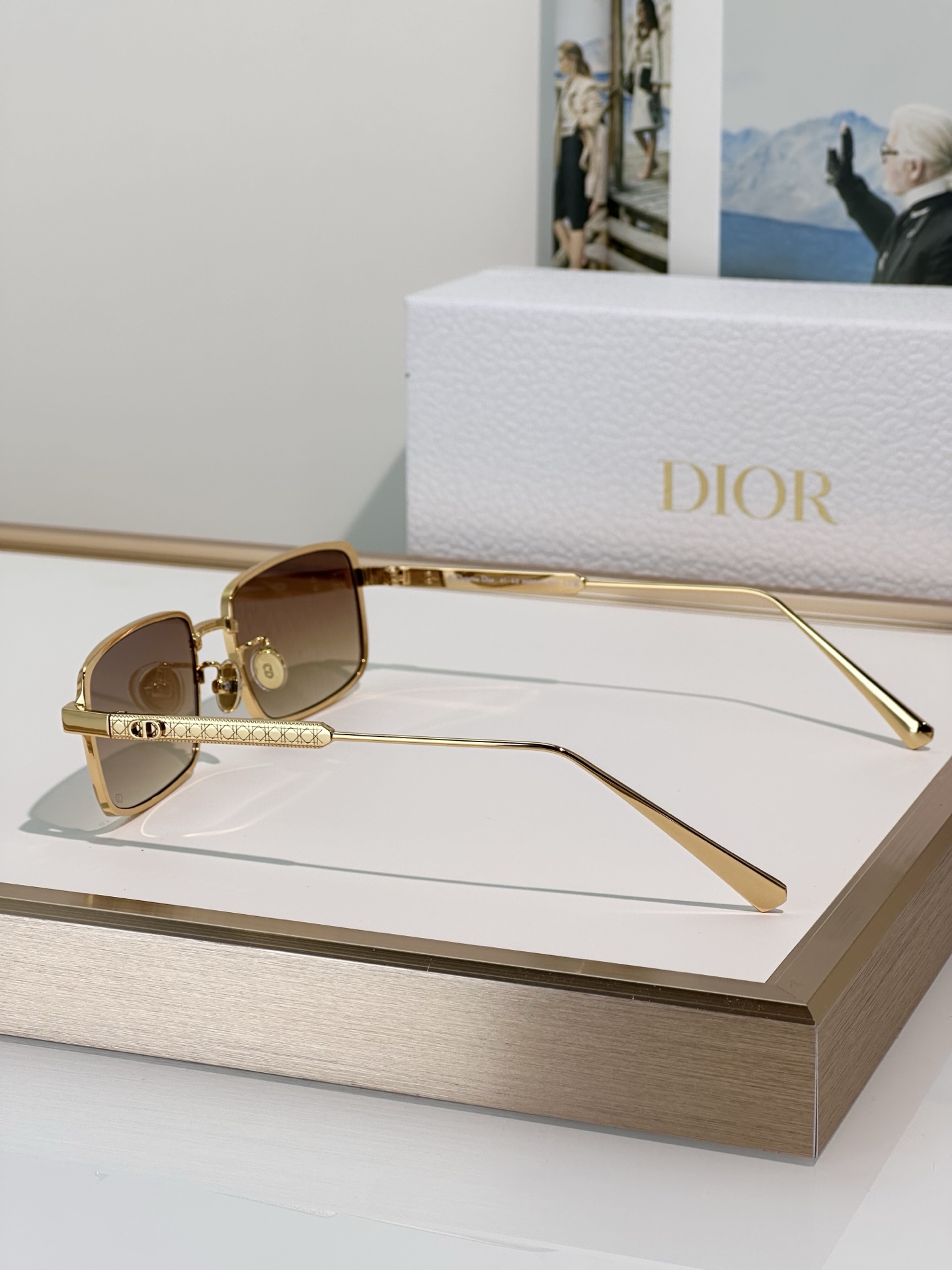 Dior Cannage S2U Gold-Tone Metal Sunglasses with Brown Gradient Lenses 10 i1747986731511 3313 0 8